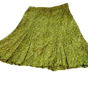 Womans Green & Black Skruncy Stretchy Swing Mini Skirt M